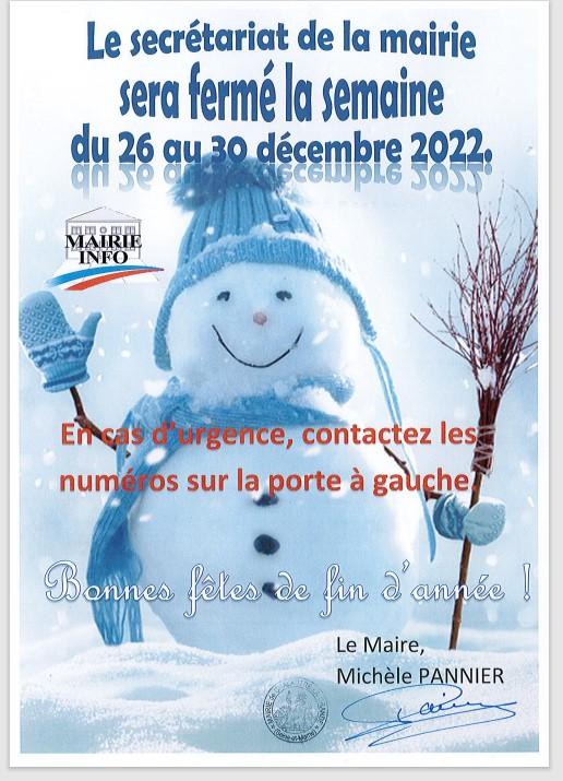 Fermeture maire chalautre12 12 2022