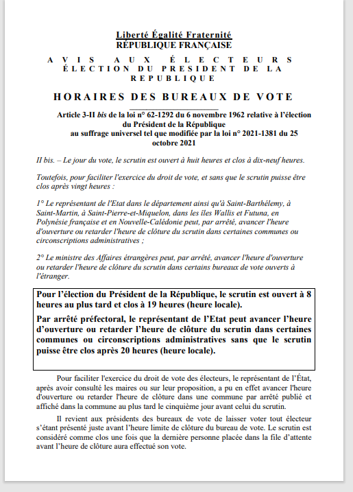 Infos elections 2