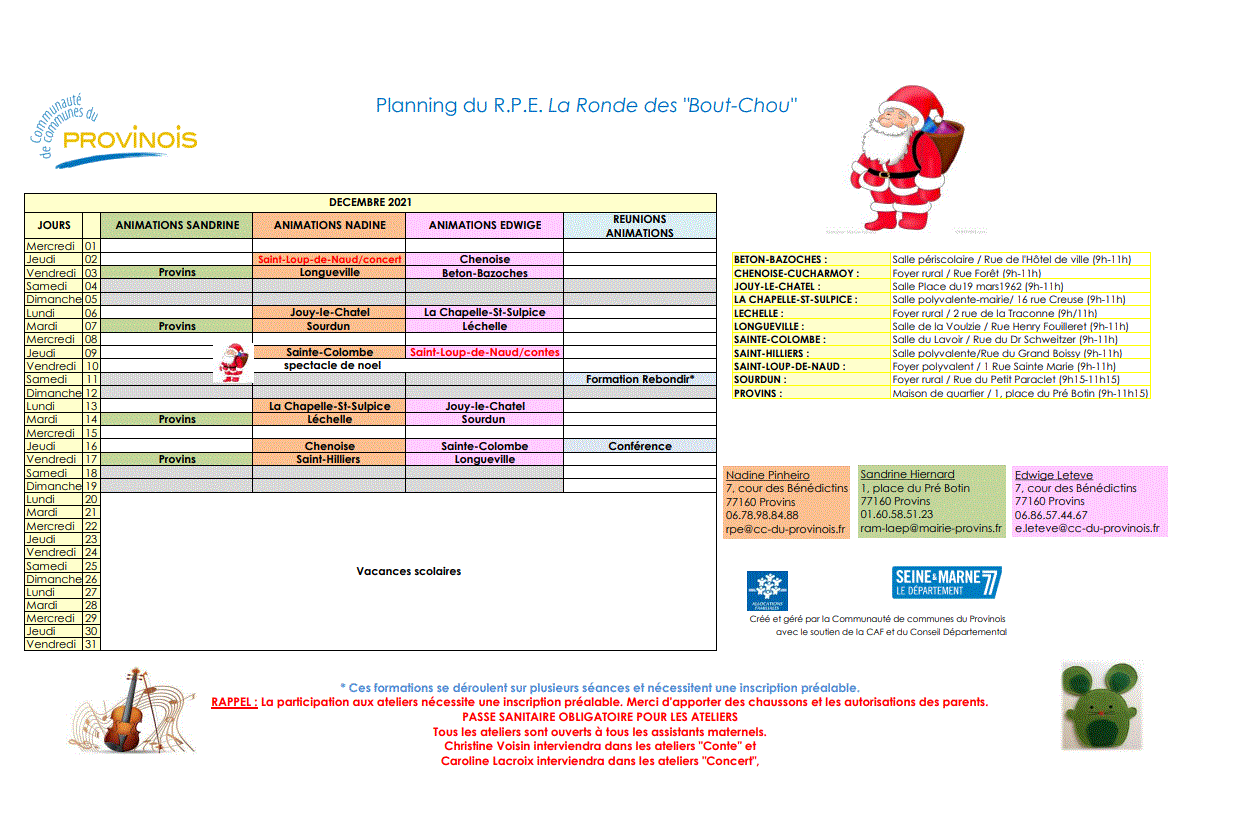 Planning du rpe 2